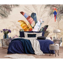 Toolhom Abstract Background Floral Wallpaper Garden, Wall murals for Living Room, Bedroom, Bathroom Background Wall Decoration（Non-self-Adhesive）