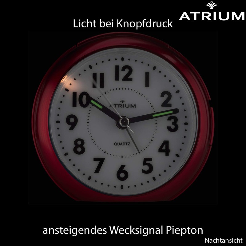 Atrium Wecker Analog Quarz ohne Ticken mit Licht und Snooze