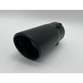 Black Stainless Steel Rolled Tip Exhaust 76mm Exit Fits 40mm - 70mm