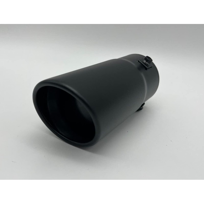 Black Stainless Steel Rolled Tip Exhaust 76mm Exit Fits 40mm