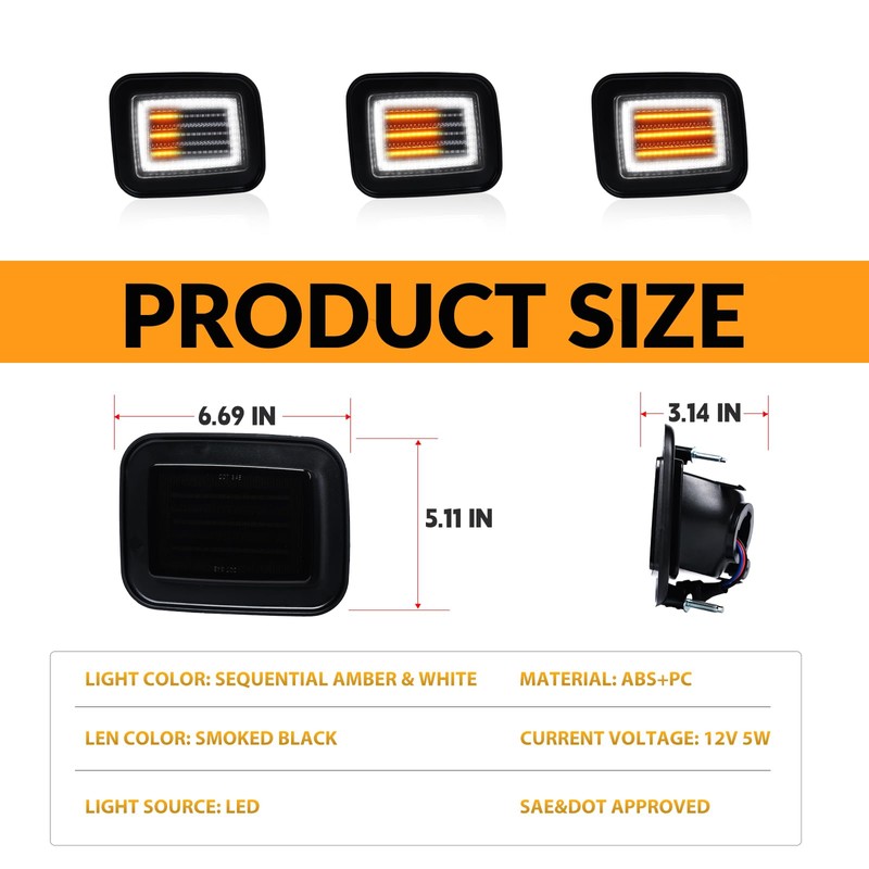 LED Front Turn Signal Corner Side Marker Lights for Hummer