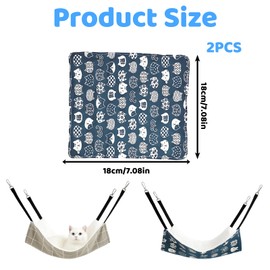 HcrYen Cat Hammock,Catio Accessories,2 Pack Cat Hammock Bed(18x18cm),for Indoor and Outdoor Use,Reversible Pet Bed with Metal Hooks,Catio Accessories Outdoor for Cats, Ferrets, Rabbits