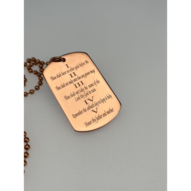 Generic 10 Ten Commandments double sided PRAYER RELIGION SOLID COPPER
