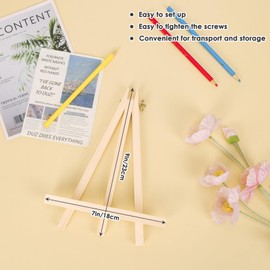 Jekkis Easel for Painting, 9-Inch Tabletop Easels Set of 12, Tall Wood Display Stands for Canvas, Art Craft Easel for Artists and Students.