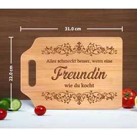 Giftasy Gift Girlfriend Birthday – Engraved Bamboo Chopping Board, Best Friend Gifts, Birthday Gift, Everything Tastes Better When a Girlfriend Like You Cooking