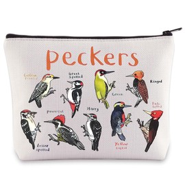 BWWKTOP Pecker Bird Makeup Bag Woodpecker Lovers Gifts Woodpecker Makeup Zipper Pouch Bag Bird Watcher Gifts (peckers)