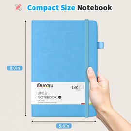 Oucaru Lined Journal Notebook, 16 Pack, 180 Pages, A5 Journals for Writing, 100 GSM Thick Paper, Small Notebooks Daily Journal for Women Men Work, Business, School, Travel Supplies