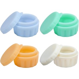 RONRONS 20ml Silicone Travel Jars, Mini Leak Proof Travel Containers for Creams Toiletries Small Lotion Refillable Cosmetic Jar with Lids, Sealed Bottles Makeup