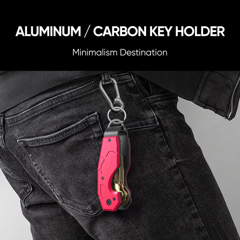 Zeeker Minimalist Key Organizer with Built-in Tools – Holds 1-6