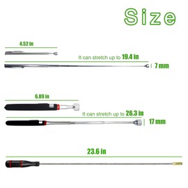 Telescoping Magnet Pickup Tool, 3PCS Extendable Magnetic Pick Up Tools, Flexible Magnet, Long Retrieving Magnetic Pick-up Tools
