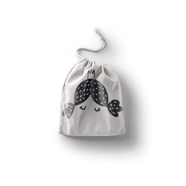 Le Jardin du Lin Printed Cotton Bags with Drawstring, Shopping Bag, Cloth Bag, Vegetable Bag, Reusable, Eco-Friendly, Multi-Purpose, Foldable, Size: 30 x 40 cm