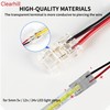 Clearhill 5mm 2Pin 20Pcs Transparent Solderless LED Light Strip Connectors,Strip