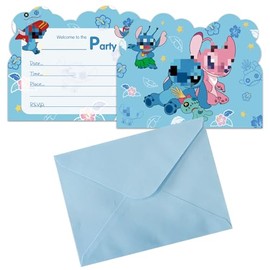 10PCS Party Invitations Kids, Boys Birthday Invitations, Party Invites with 10 Envelopes, Cartoon Birthday Cards birthday Supplies Double Sided Theme Invites Cards for Boys Girls