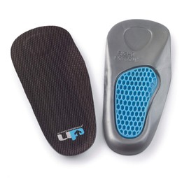Ultimate Performance Ultimate Gel Heel and Arch Support 3/4 Insole, Small/Medium, Black/Blue