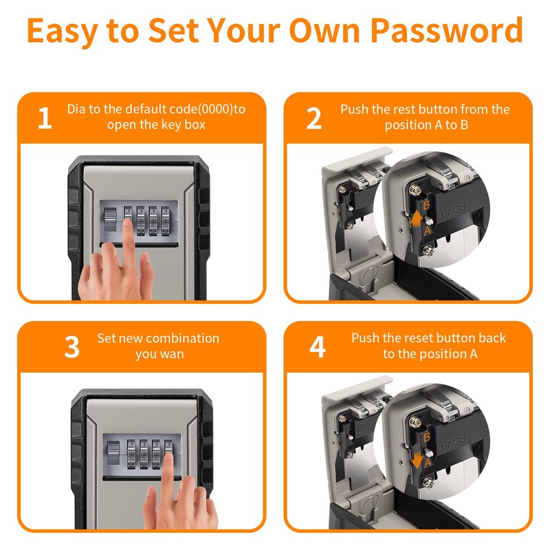 UPGRADE Extra Large Capacity Key Lock Box, Weatherproof Wall Mount