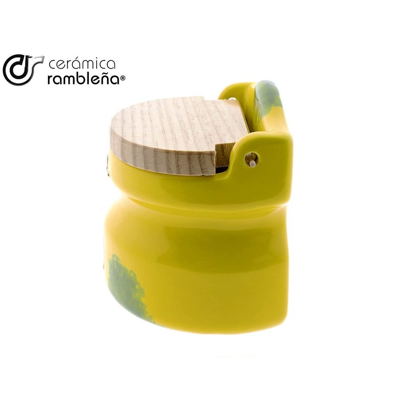 Ceramic Rambleeric Salt Shaker Kitchen Salt Shaker with Wooden Lid