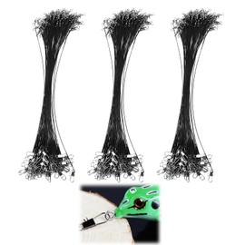 72 PCS Fishing Wire Trace Leaders 10CM Anti-Bite Stainless Steel Leaders with Snap for Saltwater Spin Fishing Pike Hidden Main Line Prevent Fish Bite Outdoor Activities Black Bite Line 15cm 20cm 25cm