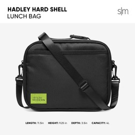 Simple Modern Hadley with Shoulder Strap | Lunch Box for Kids, Teens, and Adults | Insulated Bag for Girls, Boys, Women, Men | Meal Containers with Exterior and Interior Pockets | Midnight Black