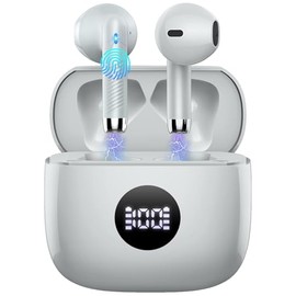 Wireless Earbuds, Bluetooth 5.3 Headphones in Ear with 4 ENC Noise Cancelling Mic, 40Hrs Playtime Bluetooth Earbuds, Wireless Earphones with HiFi Stereo Deep Bass, IP7 Waterproof Control Touch, USB-C