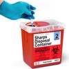 Shop Square Sharps Container, Sharps Containers for Home Use, Needle Disposal Containers, Sharps Disposal Container, Biohazard Containers, Small Sharps Container - 2 Quart