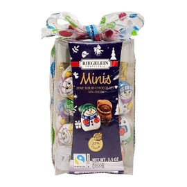 Tasty Kitchen Trio Gift Set of Riegelein Mini Solid Chocolate: Bear, Santa, and Snowman Gift Wrapped 3.5 Oz. Ea X 3
