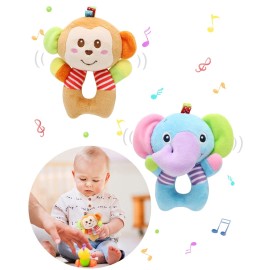 Does Not Apply Newborn Baby Soft Rattle, Hand Bracelet Wrist Rattle Toy Foot - Monkey