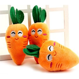 1Pc Orange Carrot Dog Toys, Cute Carrot Plush Chew Squeaker Sound Pet Puppy Supplies Plush Dog and Cat Toys with Multi-Squeaks, Carrot Dog Toy(This product is not suitable for children under 12)