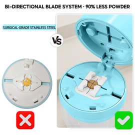 Pill Cutter 1/4 |Precision Quarter Cutter |3-SectionStorage |Crush-Free Blades |Compact Travel Design(Newly Upgraded)