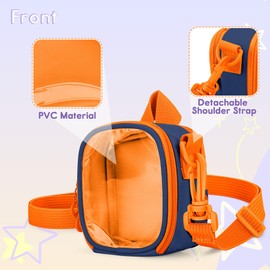 LoDrid Carrying Case Compatible with Yoto Mini (2024 Edition), Portable Storage Bag for Audio Player with Detachable Shoulder Strap, Back Pocket for Cards or Accessories, Blue (Bag Only)