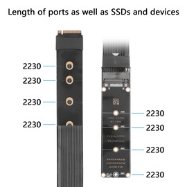 GINTOOYUN NGFF M.2 M-KEY NVME Expansion 40CM PCIe 3.0/4.0 M.2 NVME/NGFF SSD Ribbon Flex Cable for Motherboard SSD 2230/2242/2260/2280 (180 Degree)