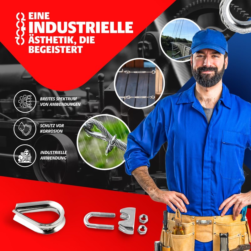 SET 25m wire rope stainless steel strand:7x7 3mm + 2