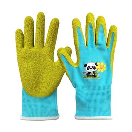 QEAR Safety Gardening Gloves for Children from 3 to 6 Years, Rubber Palm, Resistant to Water and Dirt, Blue