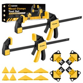 Saker Bar Clamps for Woodworking, 60/90/120 Multi Degree Angle Clamp, 12" Quick Grip Clamps, Wood Working Clamps Sets, Quick Clamps F Clamp with 154 LBS Load Limit