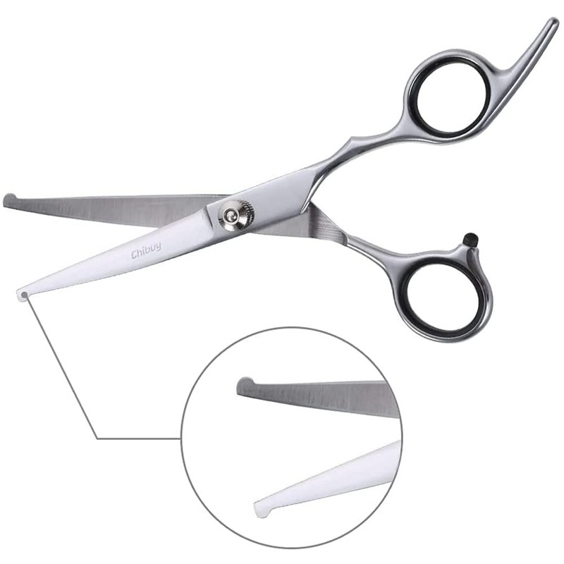 Chibuy Curved dog grooming scissors with Round Tips, Pet Shear