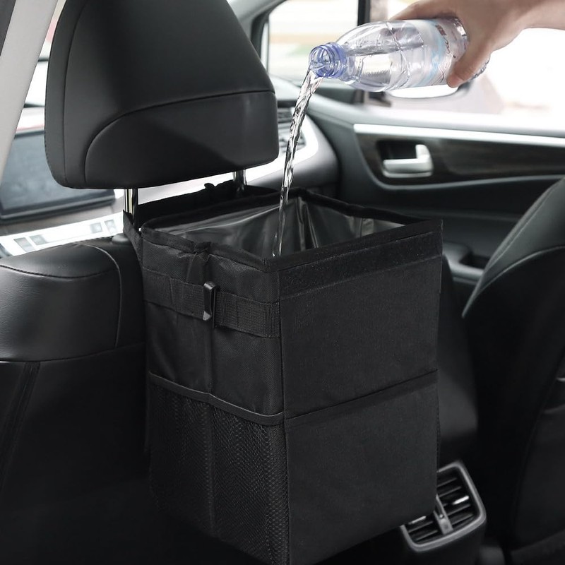 ZONADAH Car Trash Can with Lid Car Dustbin Rubbish Waterproof
