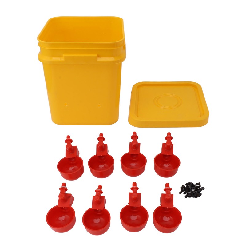 Automatic Chicken Waterer Cup with 12L Handheld Barrel Poultry Drinking