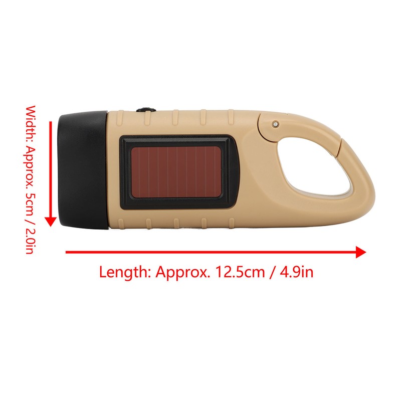 Hand Crank Solar Powered Flashlight Emergency Rechargeable LED Flashlight Self