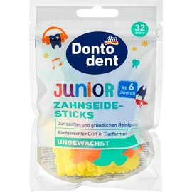 Dontodent Dental Floss Sticks Junior from 6 Years, 32 pcs