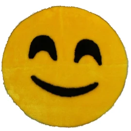 Emoji Rug - Soft and Cute - Made in France - Perfect for Any Room - Dorm Bed Bathroom Kids Room Emojis (Smiley) Non-Slip and Machine Washable Faux Fur 2' 2"