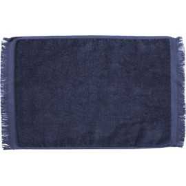 Premium Fringed Velour Fingertip Towels (Navy Blue) | 12-Pack | 11" x 18" | 100% Cotton Velour | Soft, Absorbent & Decorative | Guest Towels for Bathroom, Spa, Events & Embroidery