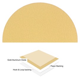 Kozelo 15pcs No Hole Sanding Discs- [ 9 Inch 150 Grit ] Round Hook and Loop Grip Sanding Pads Sheet Sandpaper for Automotive Woodworking Metal Polishing Use| Gold, Aluminum Oxide