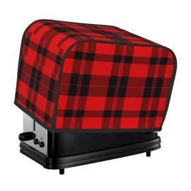 HSYOYO - Funda para tostador a cuadros, color negro, rojo, 2 rebanadas, para máquina de pan, protector de huellas dactilares, cubierta para horno tostador, a prueba de polvo, para cocina, pequeños