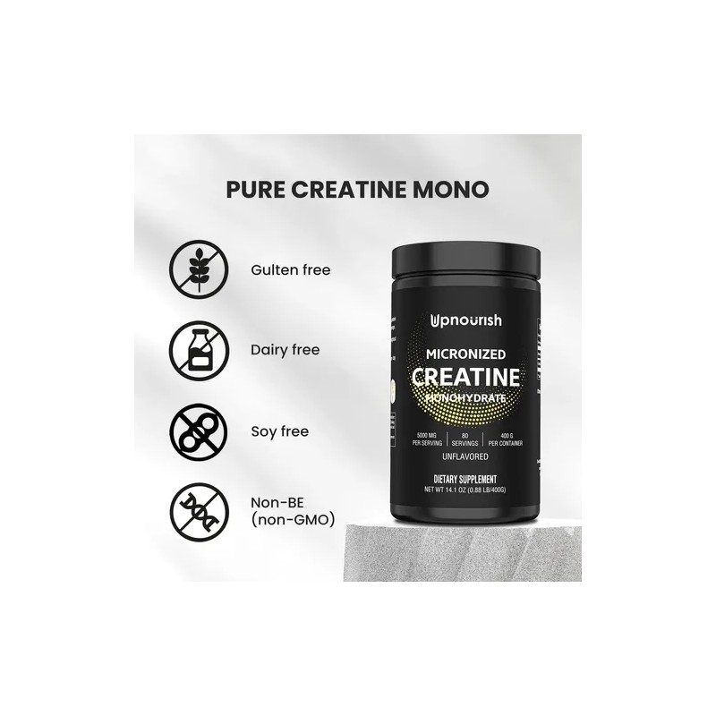 Upnourish Creatine Monohydrate Micronized - Vegano Sin Sabor