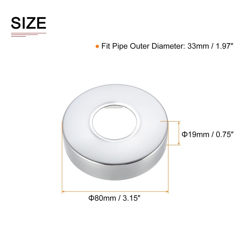DTGN 80x19mm(DxT) Round Escutcheon Plate - Good for Bathroom Kitchen