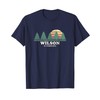 Wilson NC Vintage Throwback Tee Retro 70s Design T-Shirt, blue,