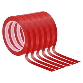 PATIKIL 3/8" Whiteboard Tape, 6 Pack Thin Dry Erase Tape for Graphic Chart Marking DIY Art, Red