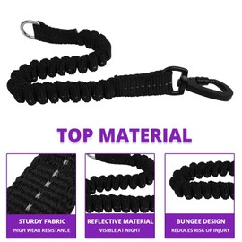 Long Dog Leash 15 FT: Heavy Duty Rope Leashes for Dogs Training with Swivel Lockable Hook Reflective Threads Bungee and Padded Handle - Dog Lead for Large Small Medium Dogs Outside Walking Hiking