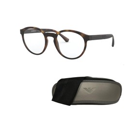 Emporio Armani EA4152 58021W 52MM Matte Havana/Clear Round Sunglasses for Men + BUNDLE With Designer iWear Complimentary Eyewear Kit