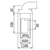 Miyako Washing Machine Drain Trap GUNCO MB44GU VP VU50 White
