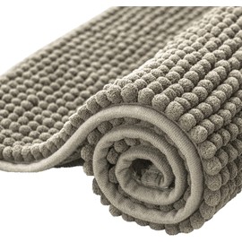 subrtex Badematte rutschfest Badezimmerteppich aus Chenille Saugfähig Badteppich weich Wasserabsorbierende Badvorleger für Badezimmer,Maschinenwaschbar(40×60cm,Taupe)